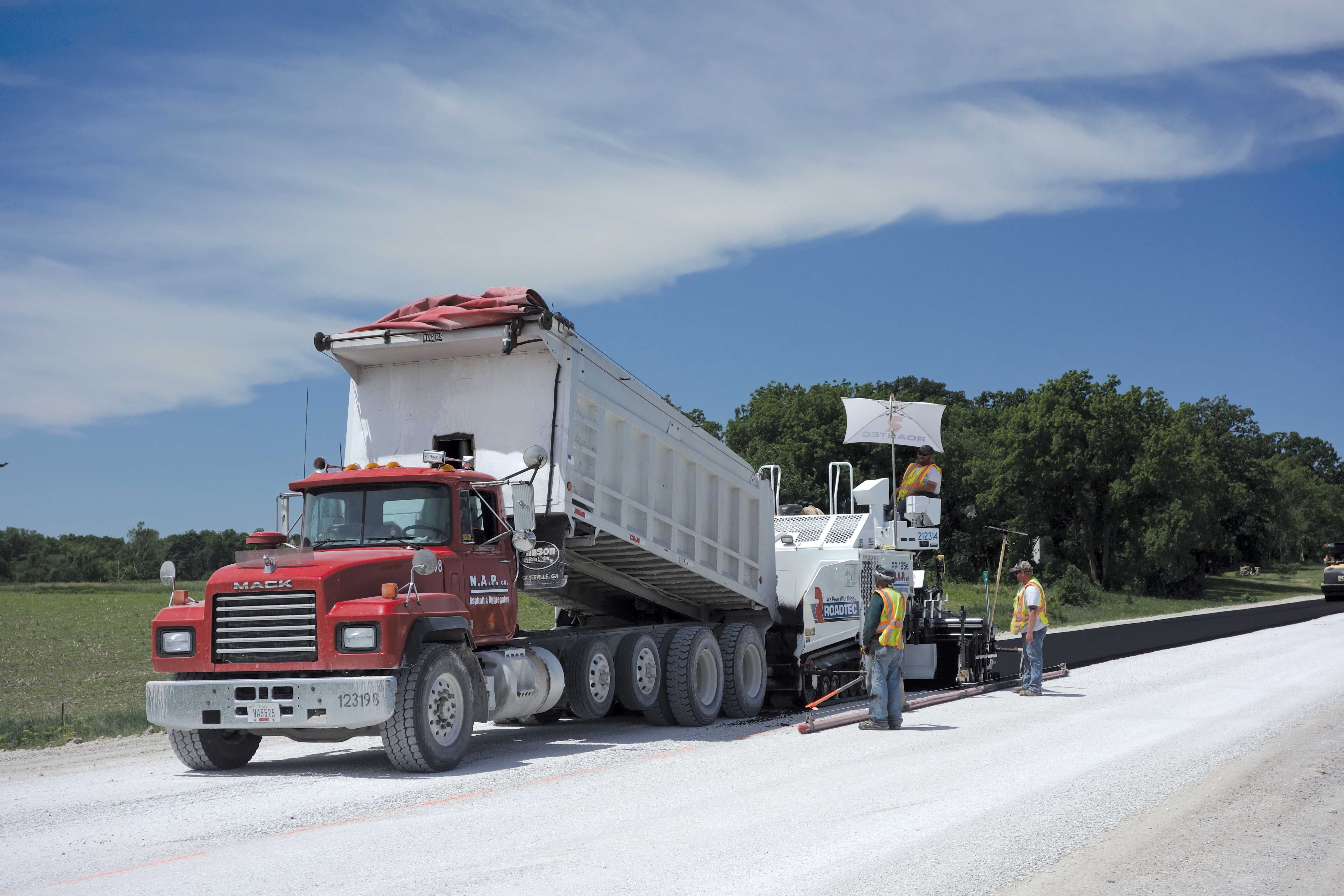 Roadtec paver in Iowa