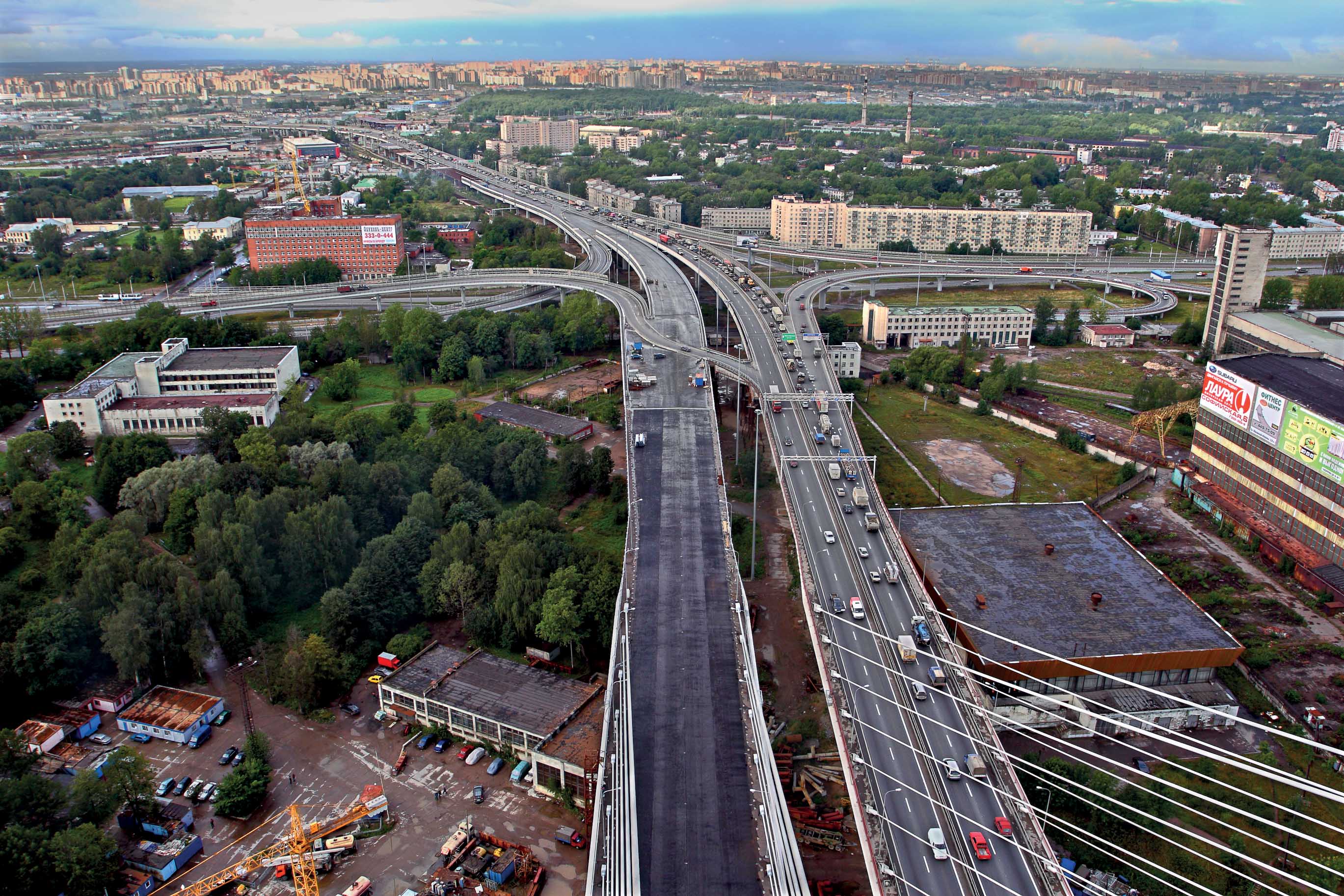 new roads and bridges in St Petersburg 