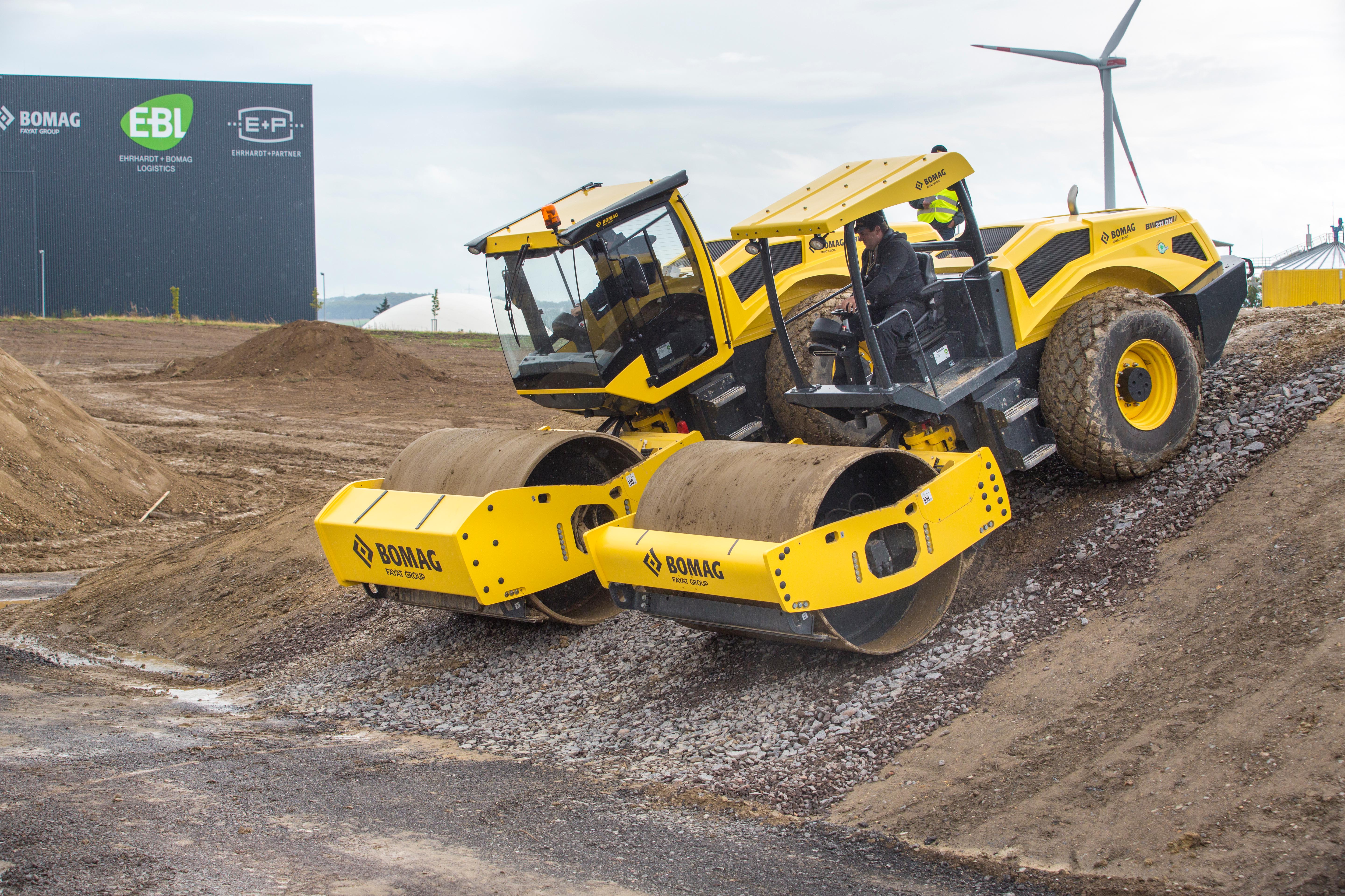 BOMAG single drum roller 