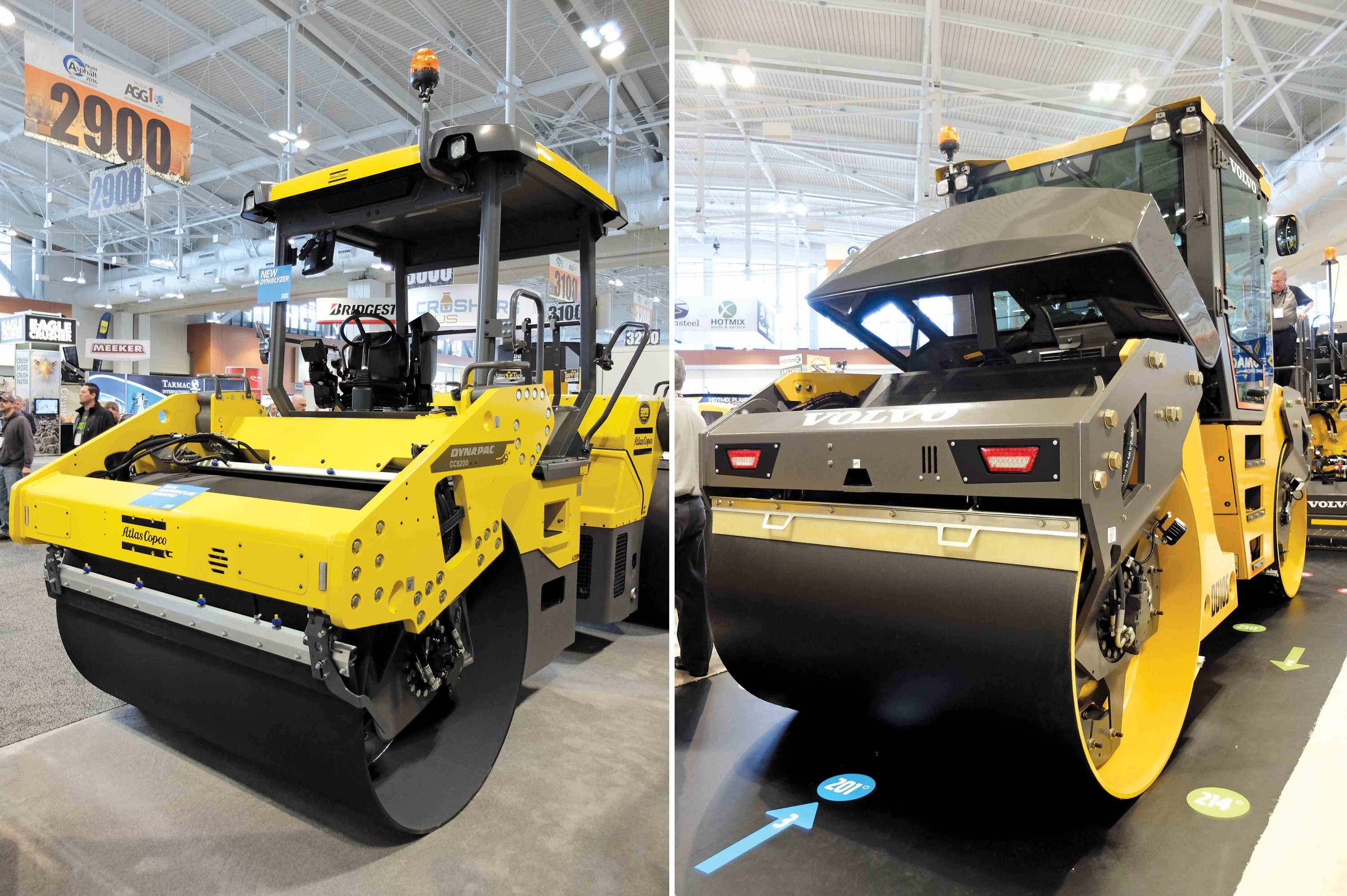 Atlas Copco and Volvo CE’s asphalt compactors