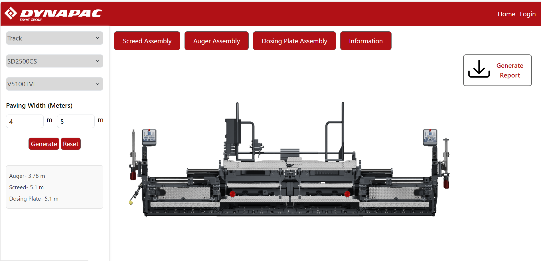 Copyright Dynapac - Screed Configurator 