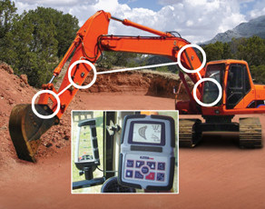 The EZ Dig system comes with in-cab LCD control box and see-through display panel that allow the operator to watch the ditch, bucket, and display in the same view.