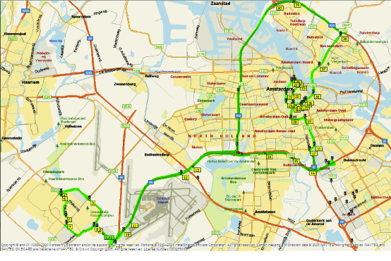 Trial Route 1, motorway, urban, Amsterdam