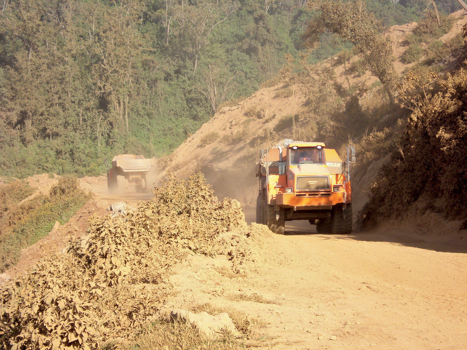 Doosan ADTs steep mountain roads