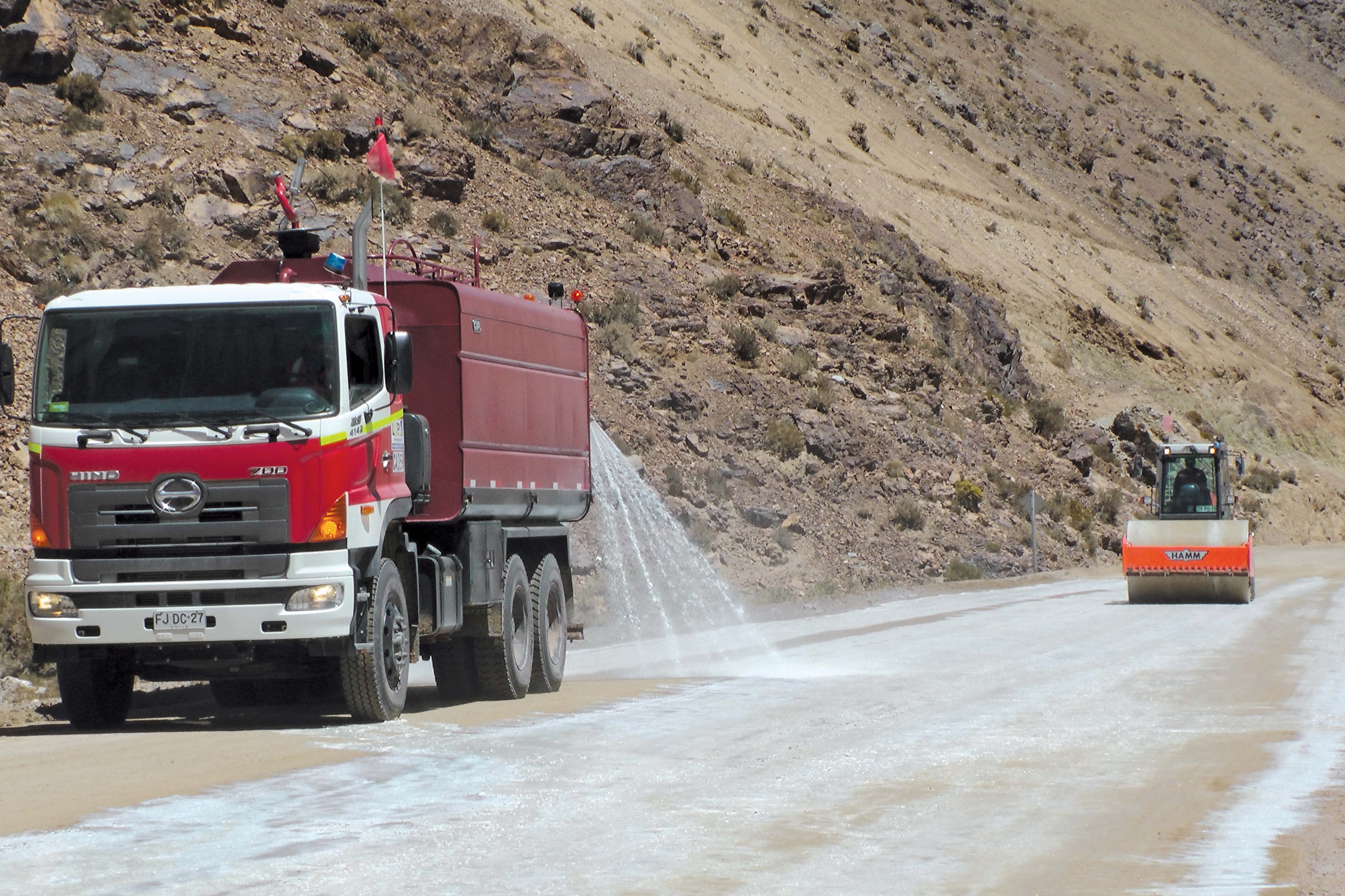 water spray truck holds 28,000litres 