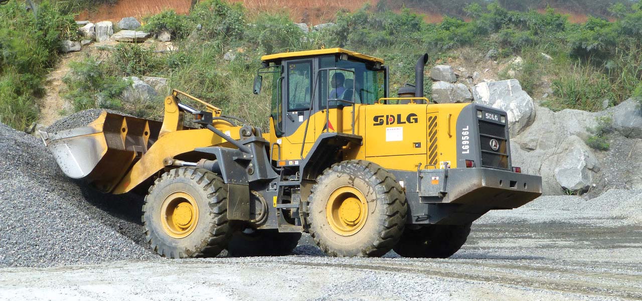 SDLG LG956L wheeled loader at work in Ghana