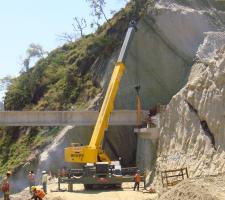 Grove cranes on the Jammu to Udhampur Highway project