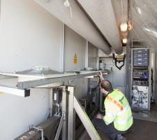 Fugro technician inspects the TSD measurement beam