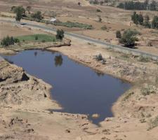 A borrow pit in Axumarea in Tigray, Ethiopia