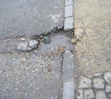 Pothole on a road