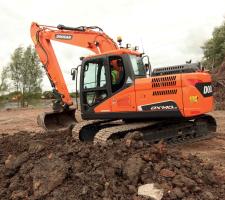 Doosan excavator with cooling systems