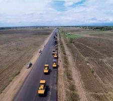 trial stretch of road in Myanmar 