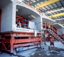 Segments are cast in the purpose built precast yard at the riverside site, using match cast technology