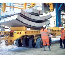 Precast concrete sections secure the tunnel sides