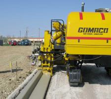 Compactor working on roadside