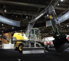 Volvo EW140D wheeled Excavator, live at INTERMAT 2012