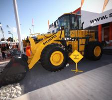 Shantui SL50W-3 wheeled loader, live at INTERMAT 2012