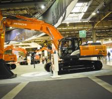 Hitachi ZX350LC-5 excavator, live at INTERMAT 2012