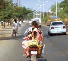 Lady on bike