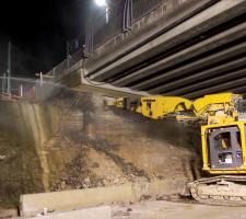 Christie Road Bridge abutment demoltion