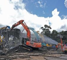 Beecroft Road bus ramp during demoltion