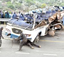 Wreckage of a bus  kenya