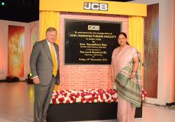 JCB chairman Lord Bamford and Vasundhara Raje