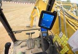 large screen in the cab of Komatsu’s excavator