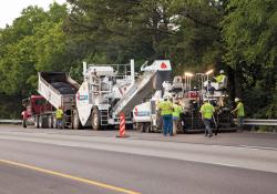 Shuttle Buggy, paving on I-75 in Ringgold, Georgia