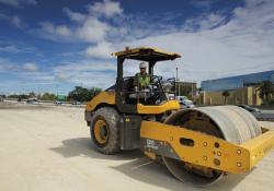 The Volvo SD115 soil compactor 