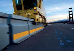 moveable barrier on the Golden Gate Bridge