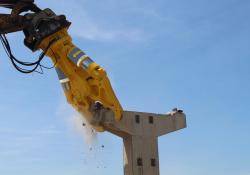 Epiroc’s new hydraulic attachments help with high reach demolition