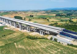 A landscape view of the viaduct which cuts across the Gallipoli Peninsula in south-western Turkey