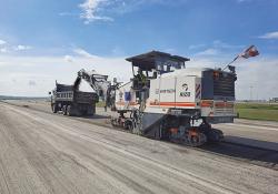 Smooth milling was carried out for airport works in Malaysia with Wirtgen