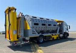 The King Highway vehicle with its revolver-style drum for putting out and collecting cones (image courtesy of King Highway)