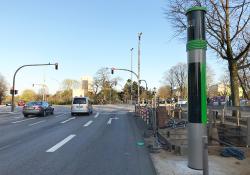 Vitronic sensors are installed inside a roadside pillar at Hamburg’s K94 junction