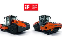 Safe, efficient and equipped for the digital construction site: The new Hamm compactors in the HC series, with operating weights between 18 and 25 t, were awarded the renowned iF Design Award in 2021.