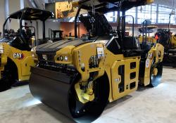 Caterpillar’s CB10 compactor is offered with oscillation on the rear drum