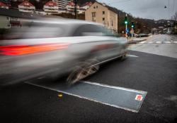 The visible part of the Actibump is a hatch integrated into the road surface