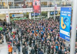 Once again, visitors to bauma in Munich, are being treated to the famous “crane forest” with more than 30 cranes towering above the crowds (image World Highways)