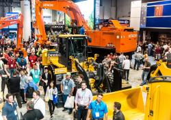 The busy CONEXPO-CON/AGG showground at the 2017 staging of the event. Pic: James Mattil Dreamstime.com