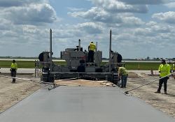 Contractor Metro Paving has been using an SF-1700 slipformer from Power Pavers to lay slab for new taxiways