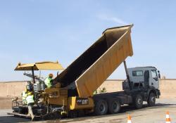 Cat AP300 paver being loaded