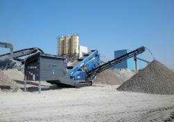 Mobile crusher in action  