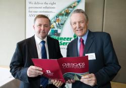 Anthony Albanese and Ray Fisher looking at Our Roads Our future launch 