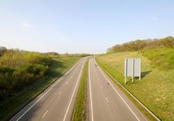 Cutting roadside grass