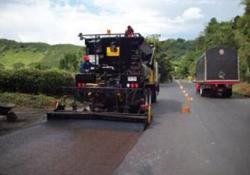 repairing Colombian road 