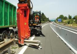 old barrier removed from highway