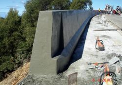 concrete barrier being erected