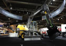 Volvo EW140D wheeled Excavator, live at INTERMAT 2012